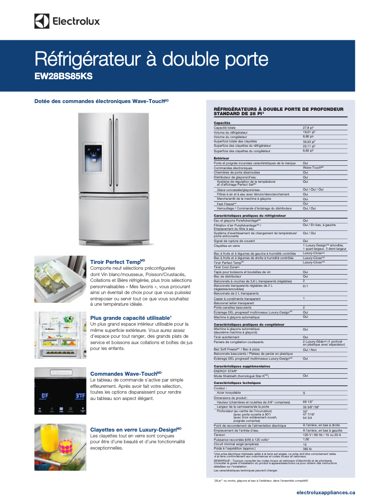 Página nº 1 - Ficha técnica Electrolux EW28BS85KS