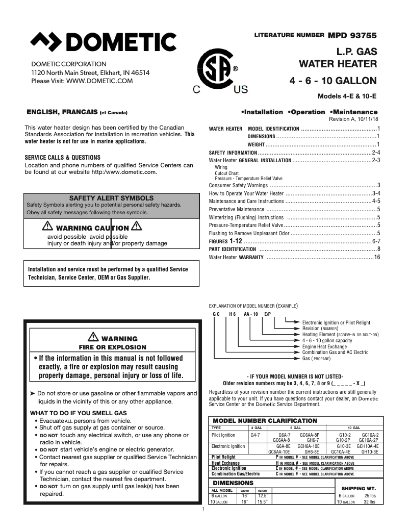 Página nº 1 - Guía de instalación Dometic DFSD 16111