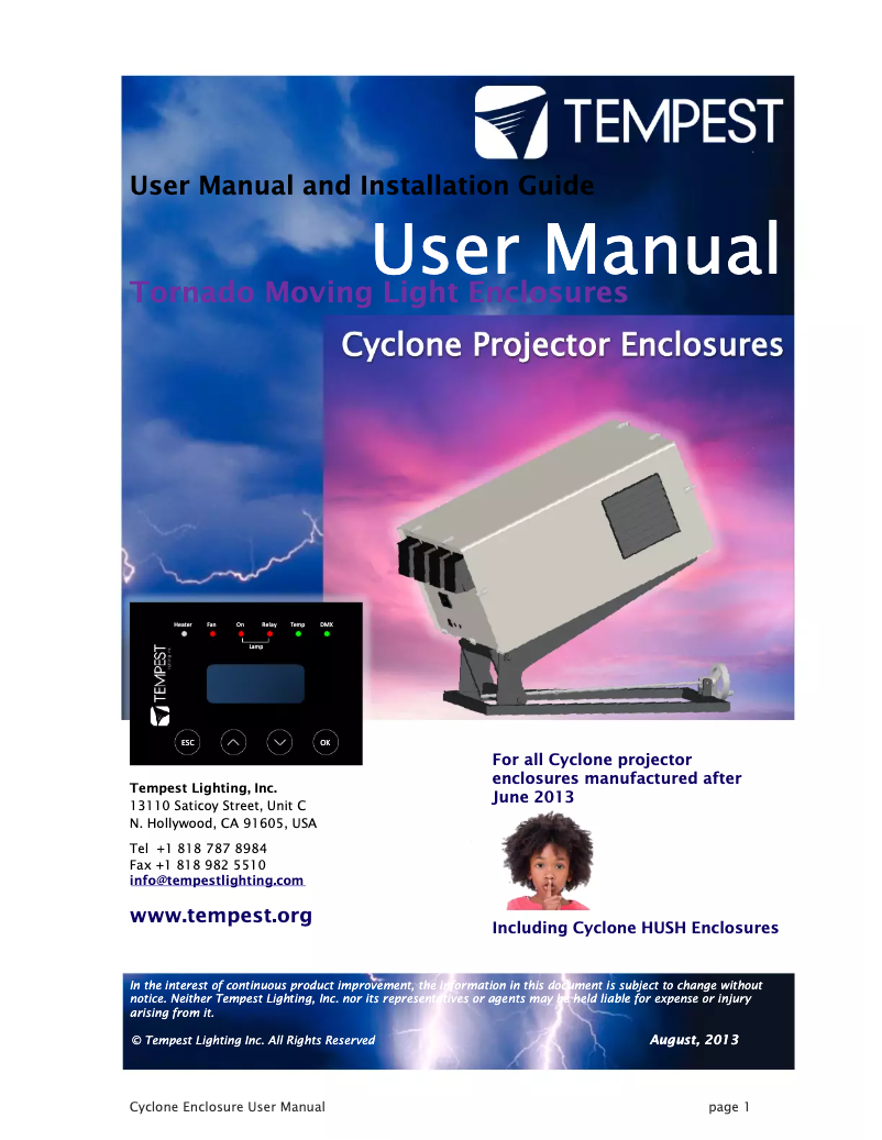 Imagen de la primera página del manual del dispositivo Cyclone 8600