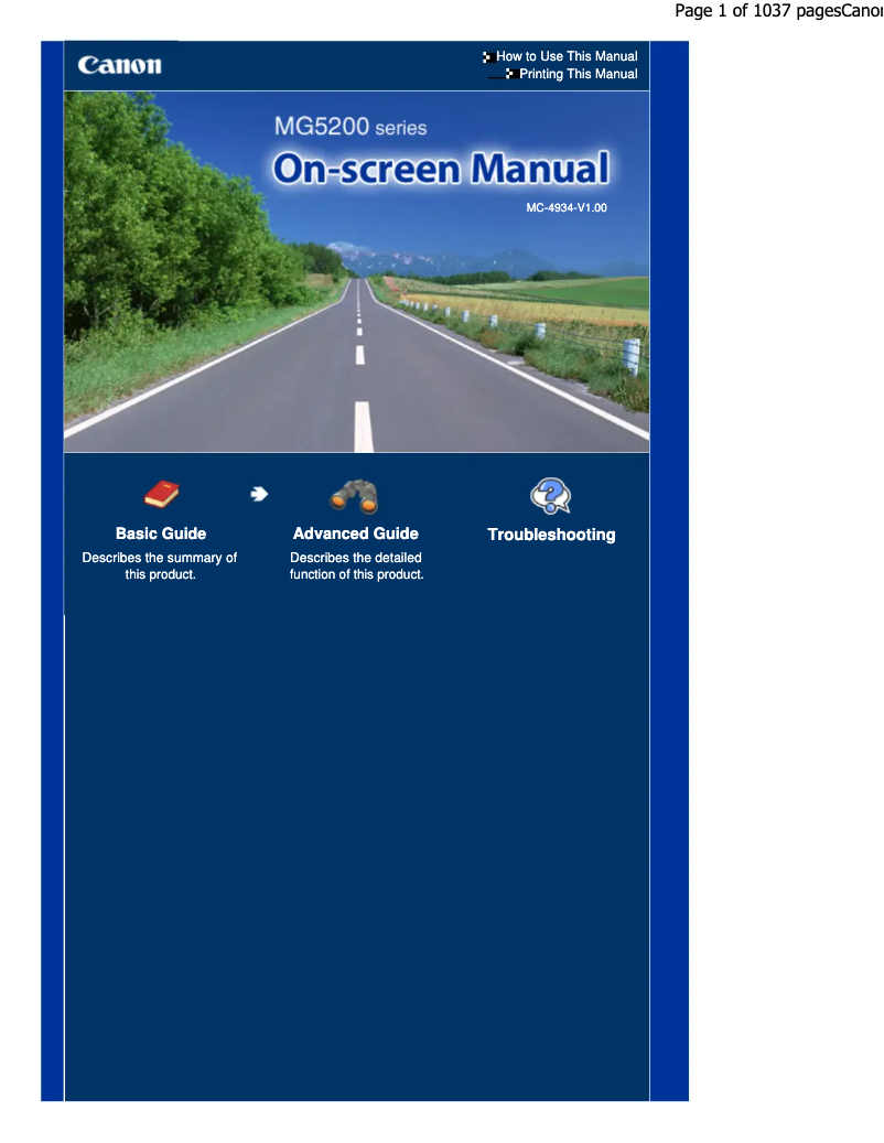 Página 1 del manual Manual de usuario Canon Pixma MG5200