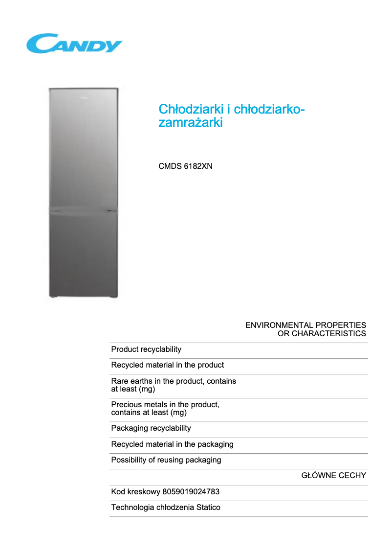 Imagen de la primera página del manual del dispositivo CMDS 6182XN