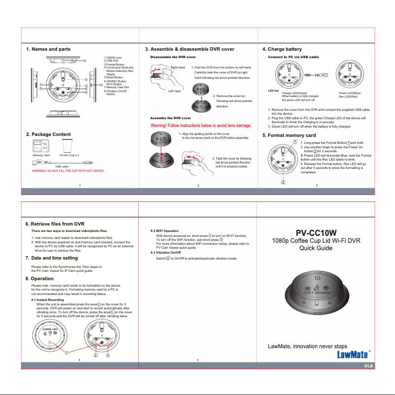 Imagen de la primera página del manual del dispositivo DVR261WA