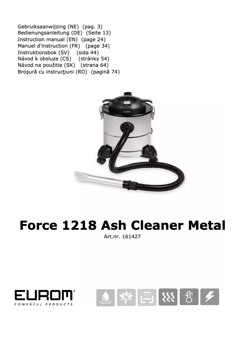 Imagen de la primera página del manual del dispositivo Force 1218