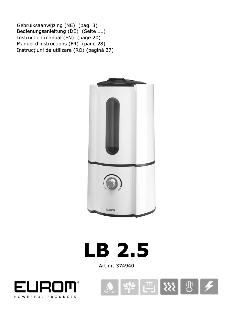 Imagen de la primera página del manual del dispositivo LB2.5