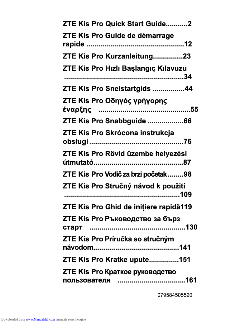 Página nº 1 - Manual de usuario ZTE Kis Pro