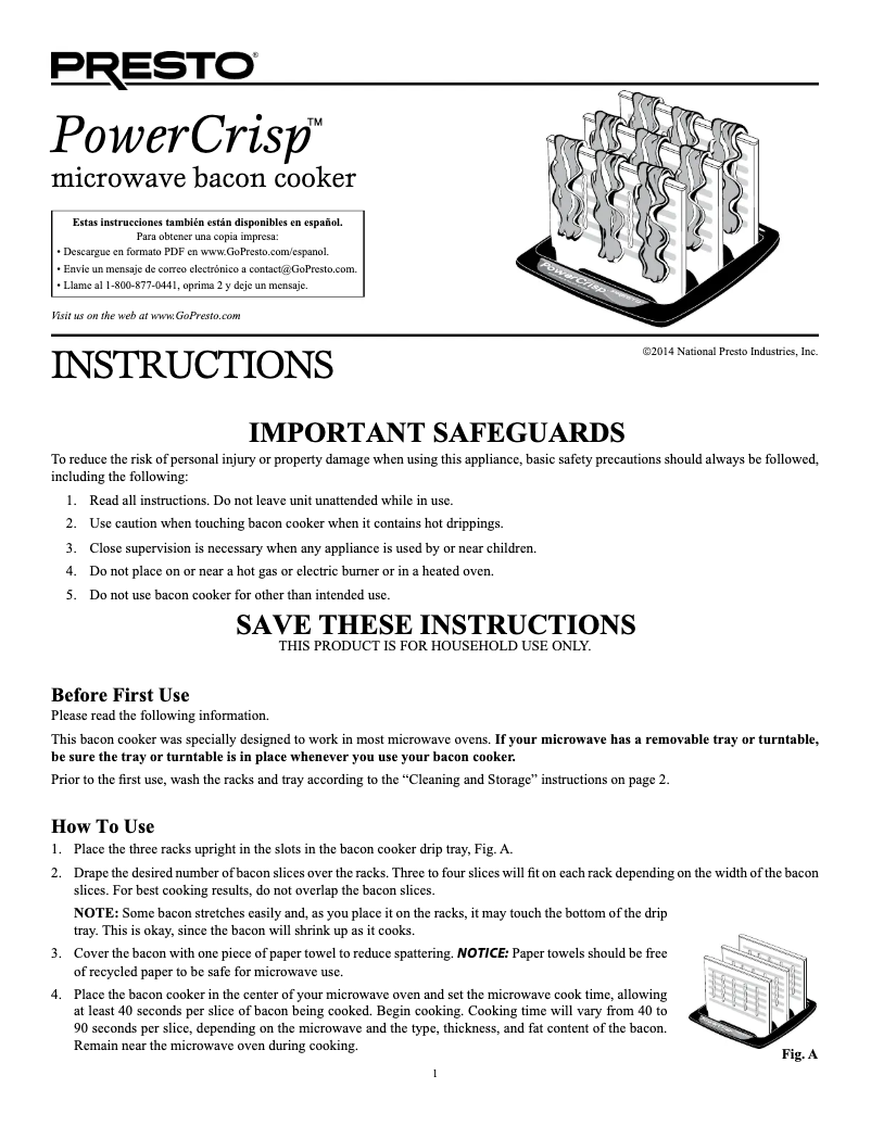 Página 1 del manual Manual de usuario Presto PowerCrisp 05101