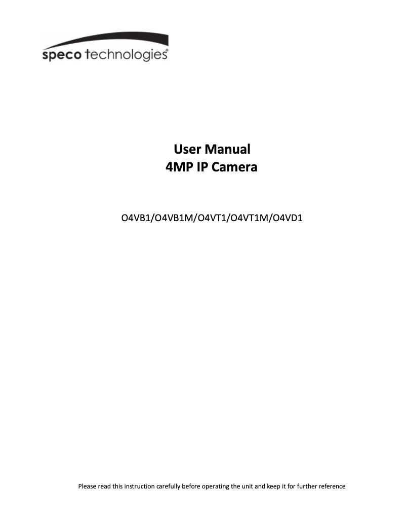 Página nº 1 - Manual de usuario Speco Technologies O4VT1