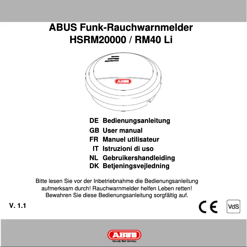 Página 1 del manual Manual de usuario Abus HSRM20000