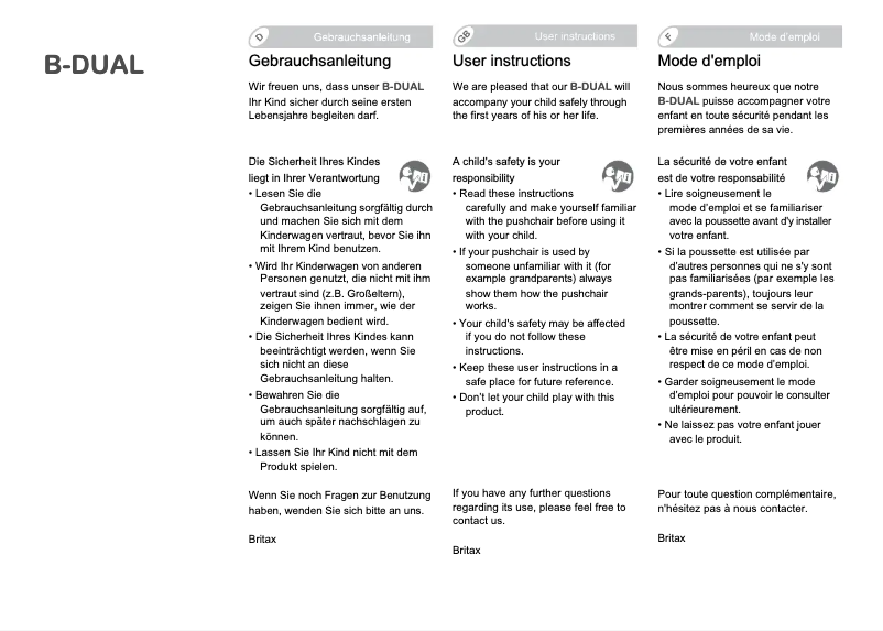 Página 1 del manual Manual de usuario Britax B-Dual