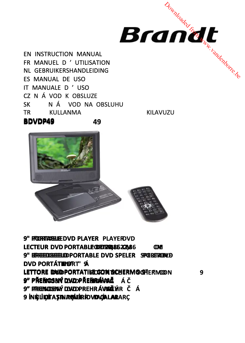 Página 1 del manual Manual de usuario Brandt BDVDP49