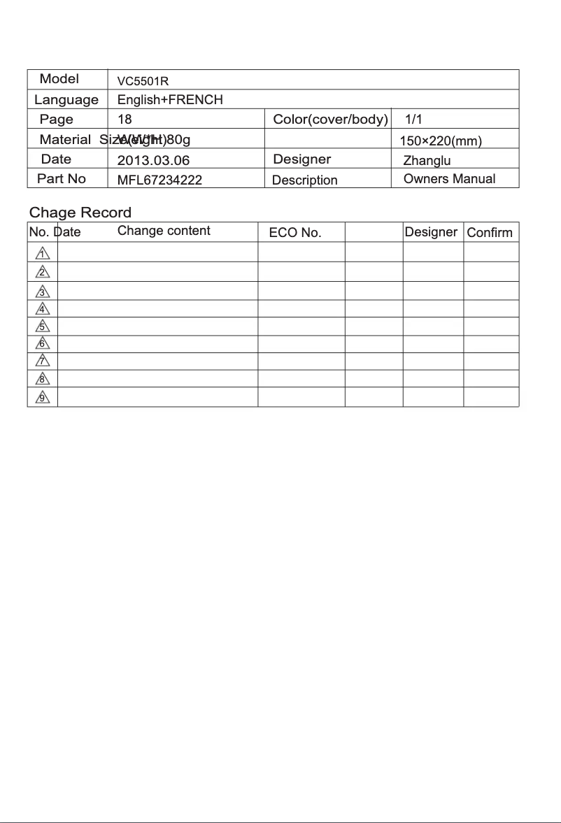 Página 1 del manual Manual de usuario LG VC5501R