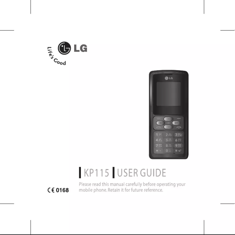 Página nº 1 - Manual de usuario LG KP115