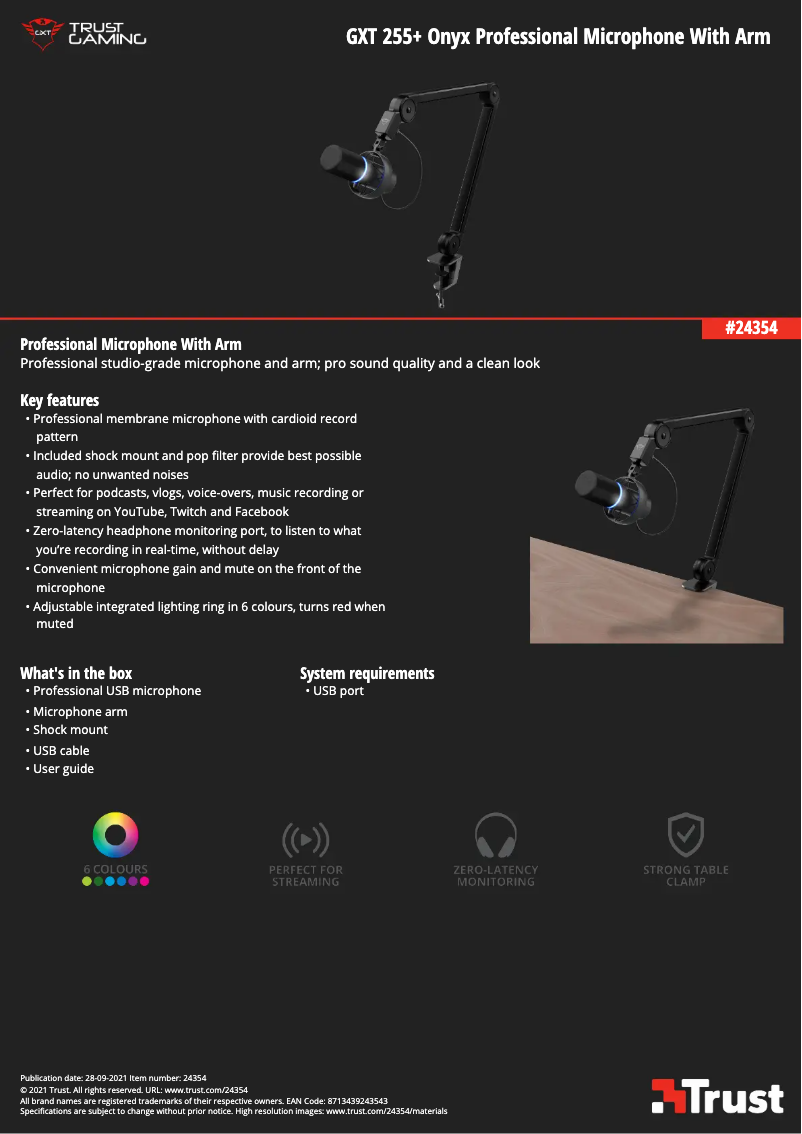 Página nº 1 - Manual de usuario Trust Onyx GXT 255+