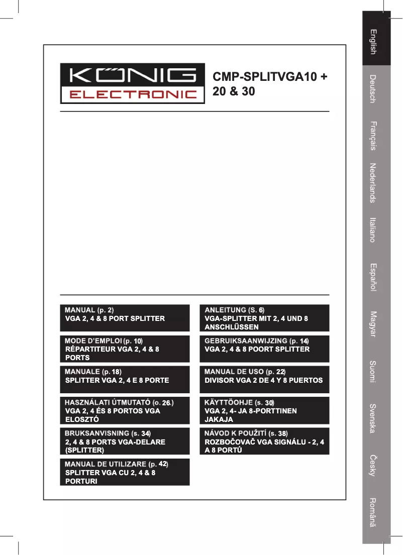 Página 1 del manual Manual de usuario Konig CMP-SPLITVGA20