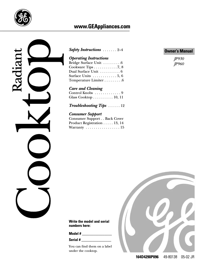 Imagen de la primera página del manual del dispositivo Profile Performance JP930AAAA