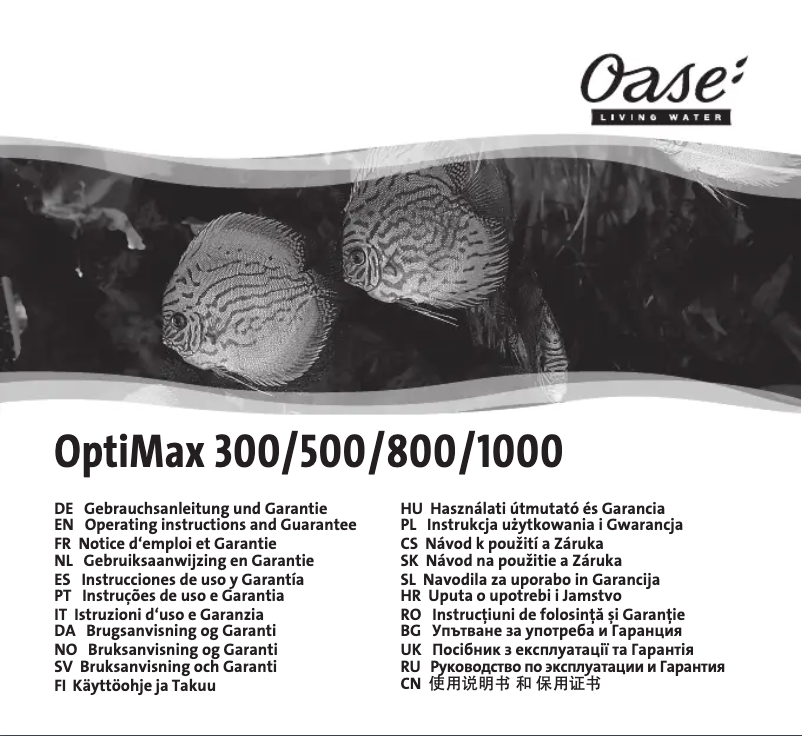 Página 1 del manual Manual de usuario Oase OptiMax 800
