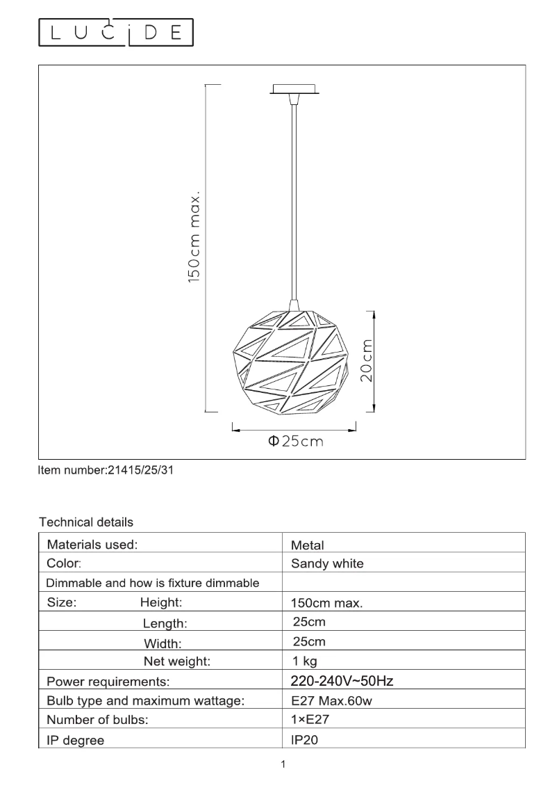 Página 1 del manual Manual de usuario Lucide Malunga