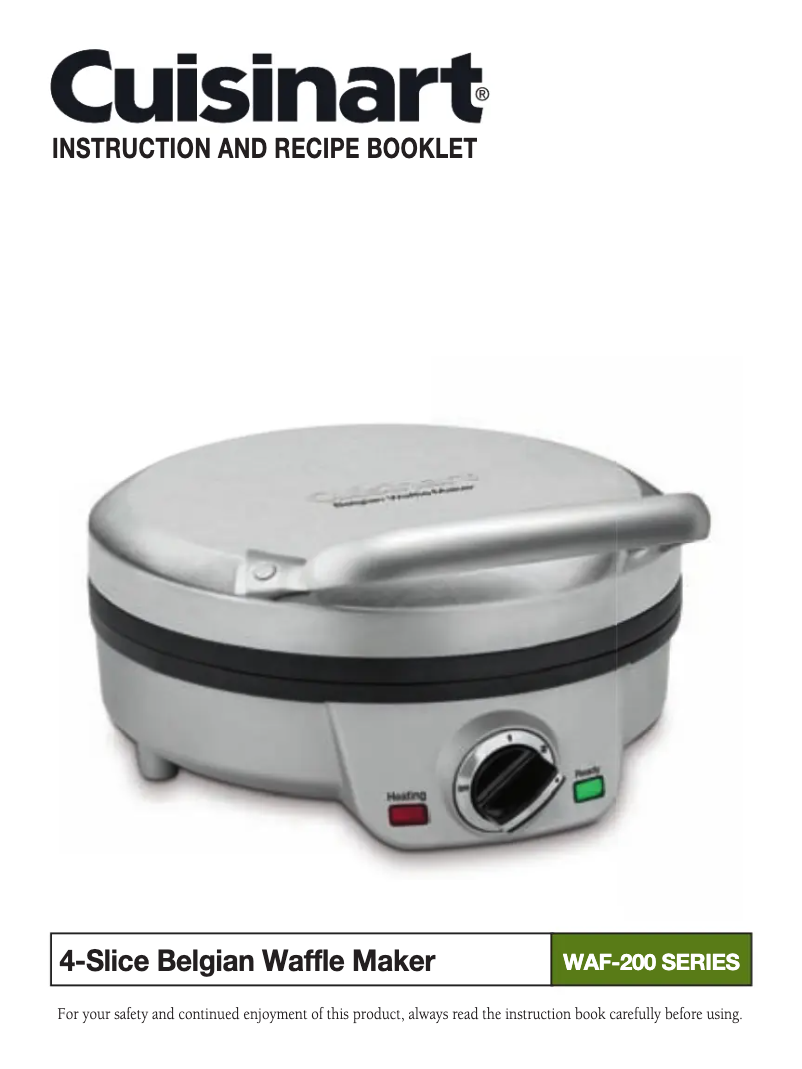 Página 1 del manual Manual de usuario Cuisinart WAF-200P1