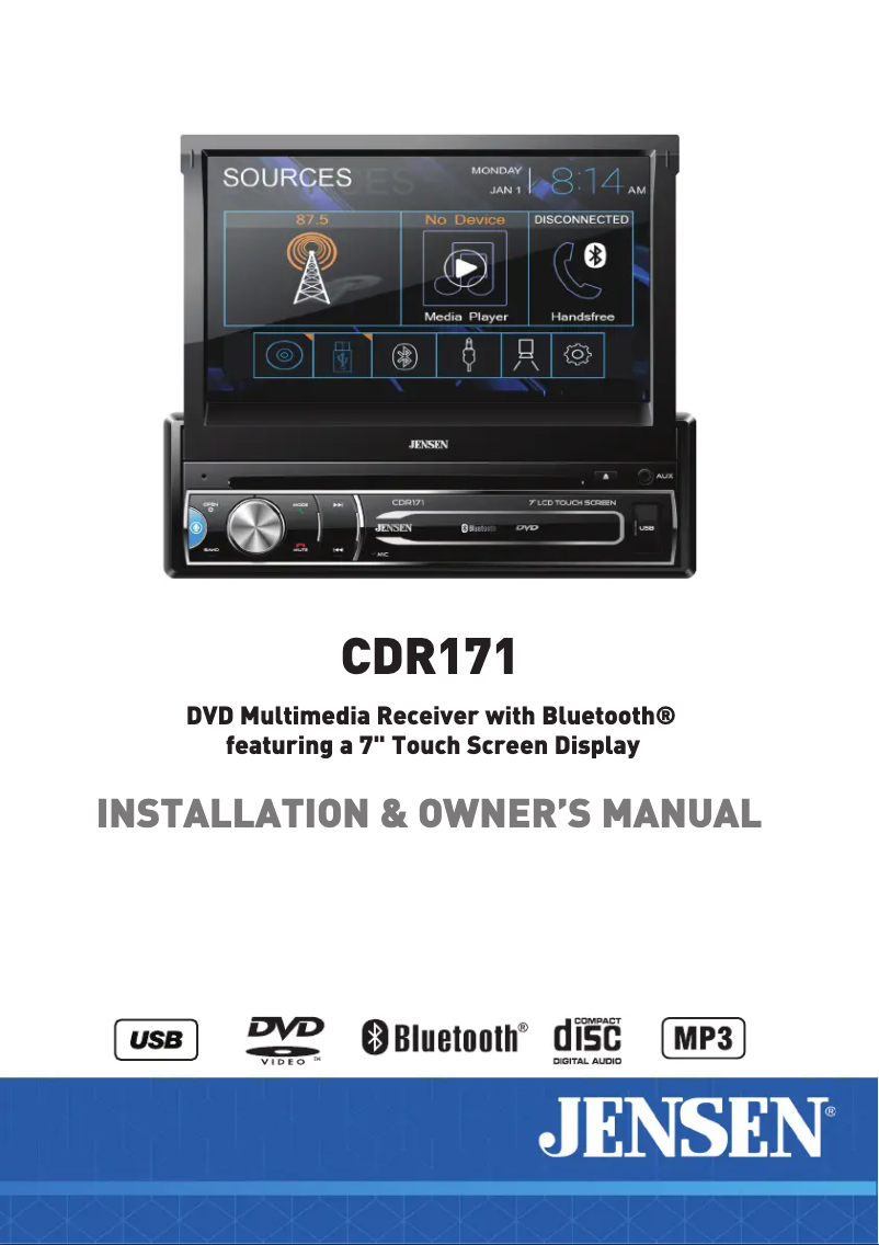 Página 1 del manual Manual de usuario Jensen CDR171