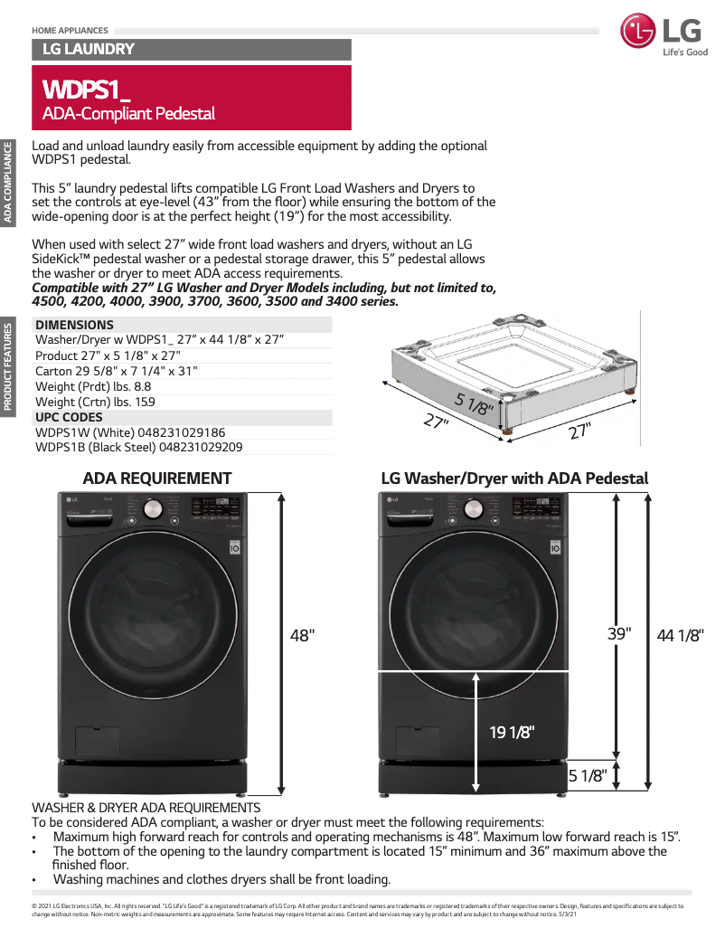 Imagen de la primera página del manual del dispositivo WDPS1B