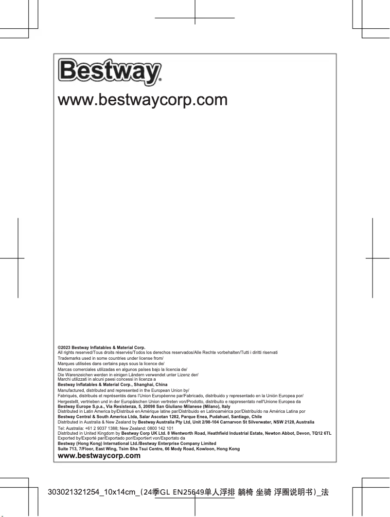 Página 1 del manual Manual de usuario Bestway 43550