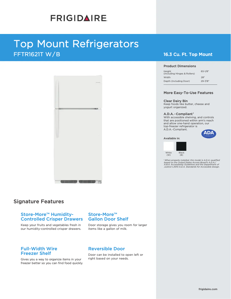 Imagen de la primera página del manual del dispositivo FFTR1621T