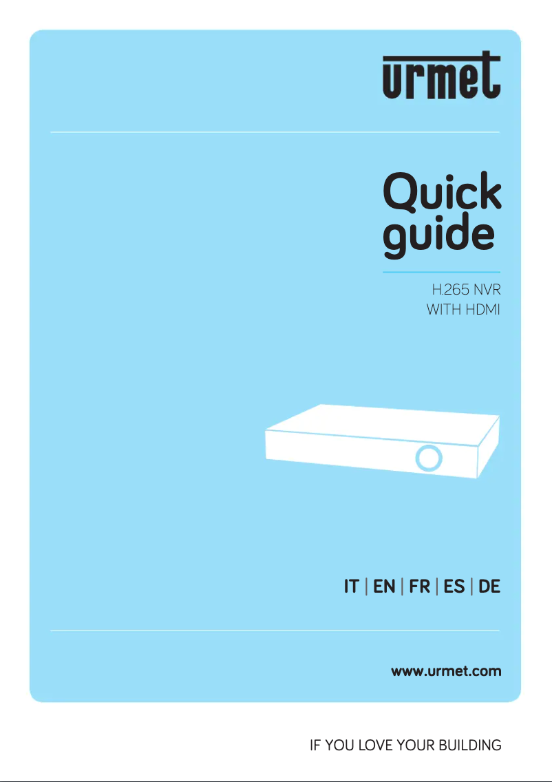 Imagen de la primera página del manual del dispositivo NVR 1098/332