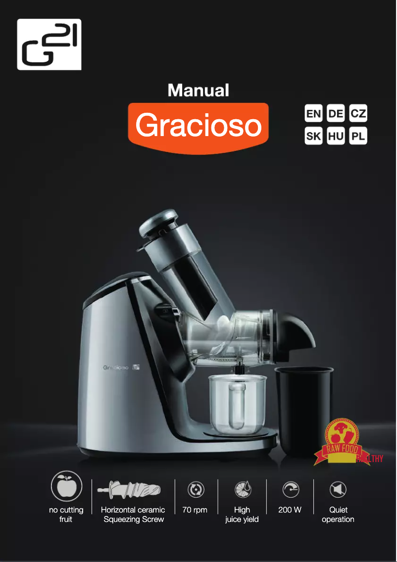 Imagen de la primera página del manual del dispositivo Gracioso