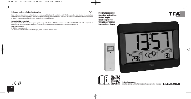 Página 1 del manual Manual de usuario TFA Zeno 35.1163.01