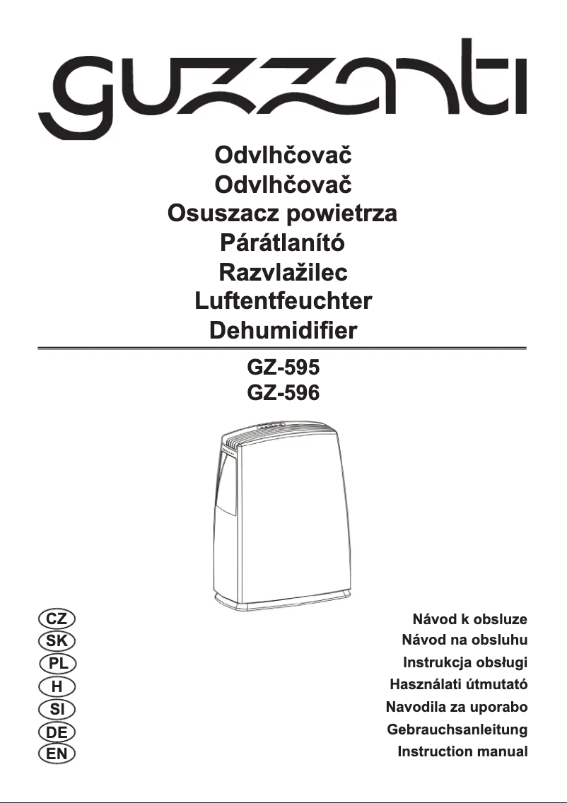 Imagen de la primera página del manual del dispositivo GZ 596