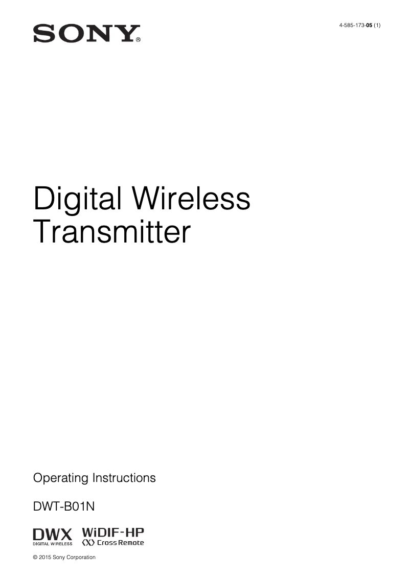 Imagen de la primera página del manual del dispositivo DWT-B01N