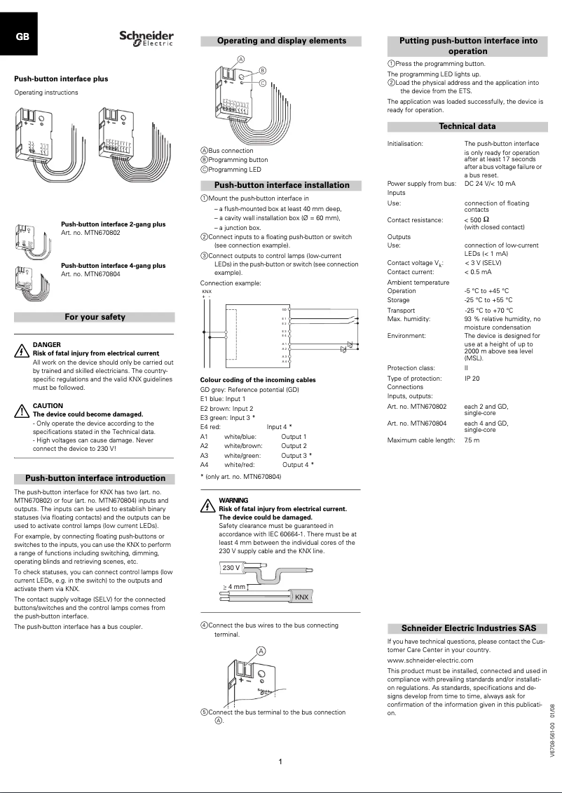 Imagen de la primera página del manual del dispositivo MTN670804