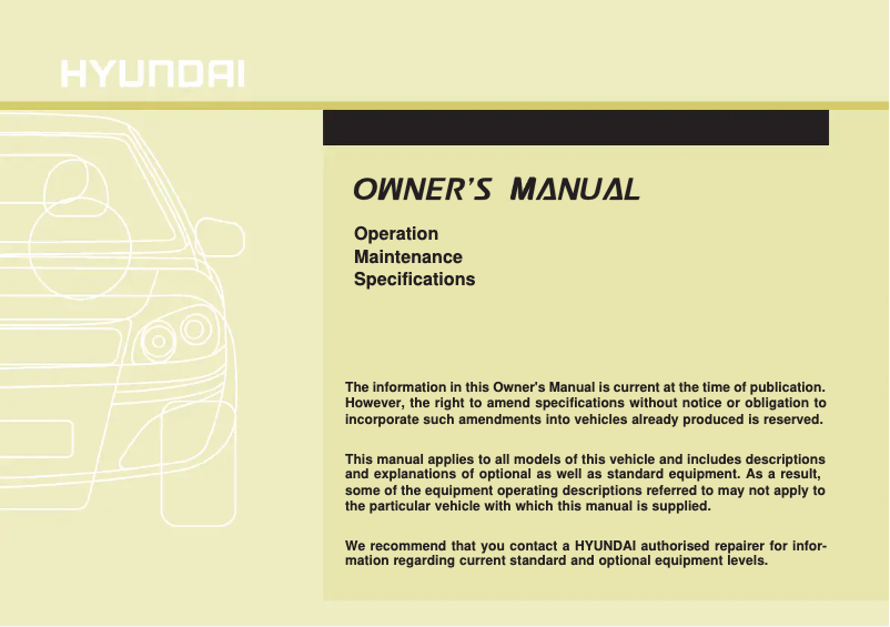 Página 1 del manual Manual de usuario Hyundai i30 (2015)