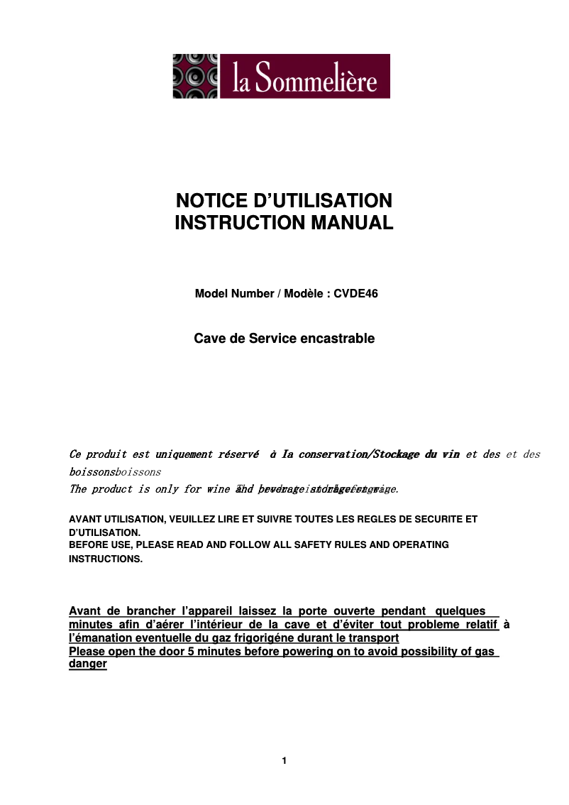 Imagen de la primera página del manual del dispositivo CDE46