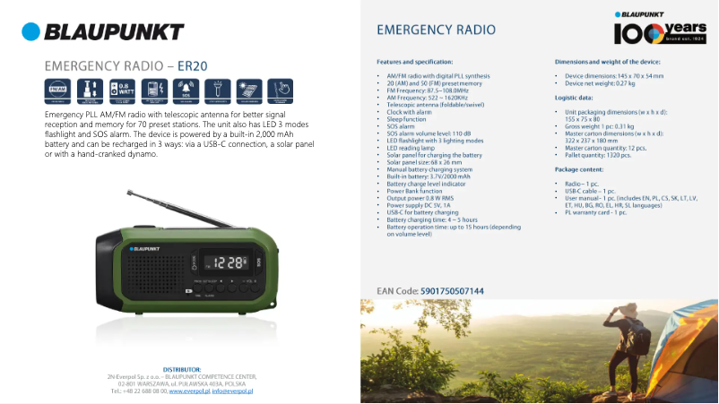Página nº 1 - Ficha técnica Blaupunkt ER20