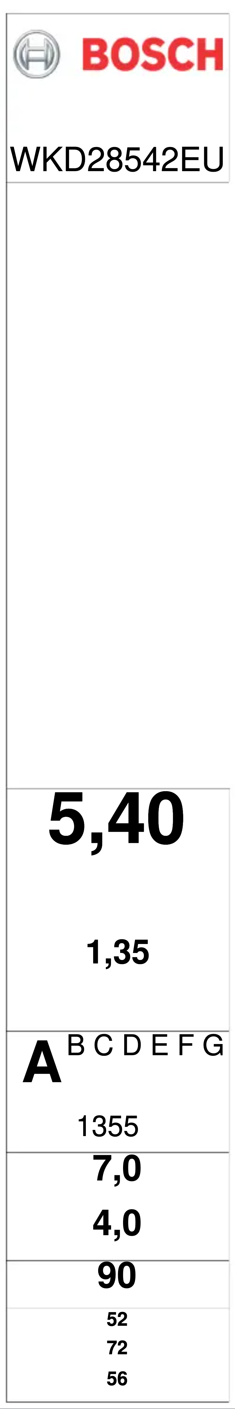 Página 1 del manual Etiqueta energética Bosch WKD28542EU