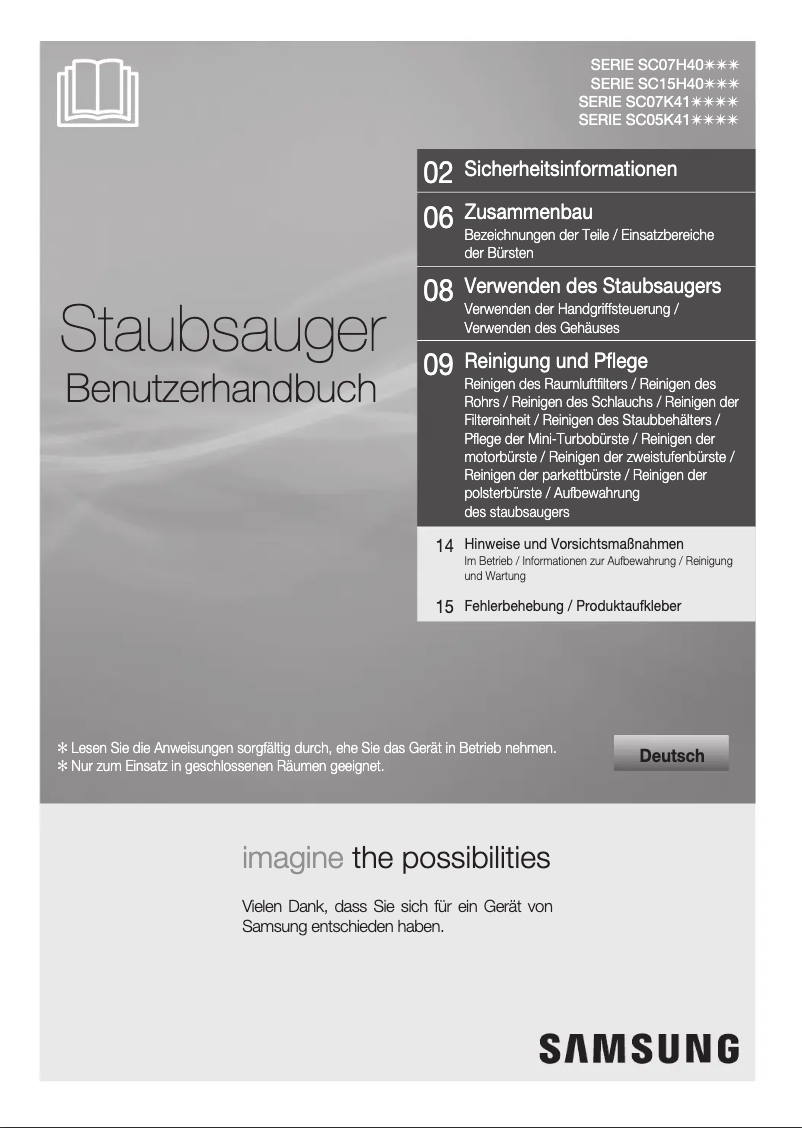 Página 1 del manual Manual de usuario Samsung SC07H40G0V