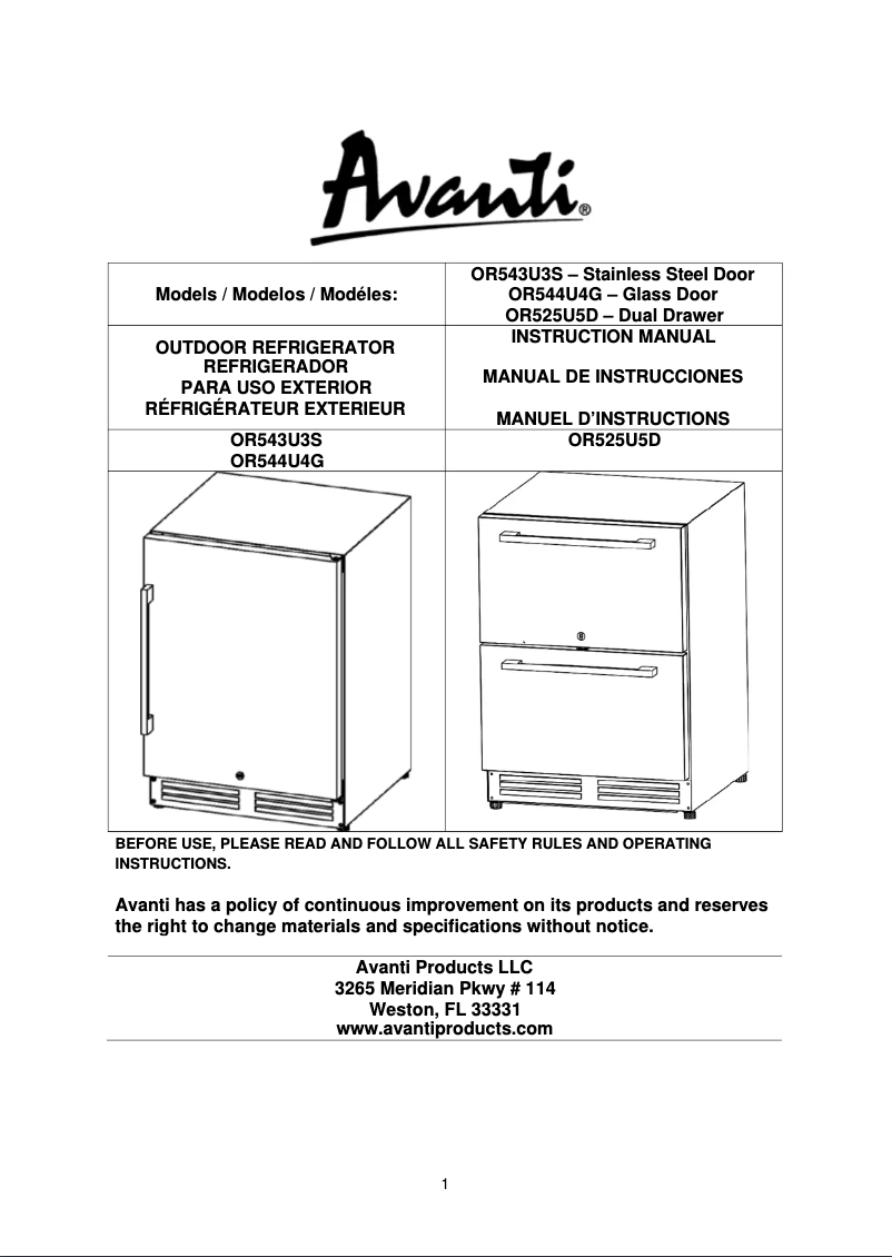 Imagen de la primera página del manual del dispositivo OR543U3S