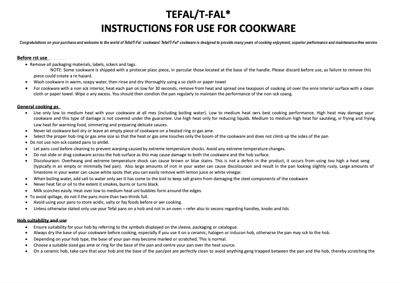 Imagen de la primera página del manual del dispositivo Pro Selection