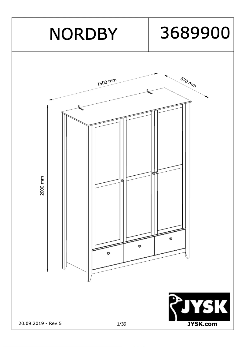 Imagen de la primera página del manual del dispositivo NORDBY 150x200