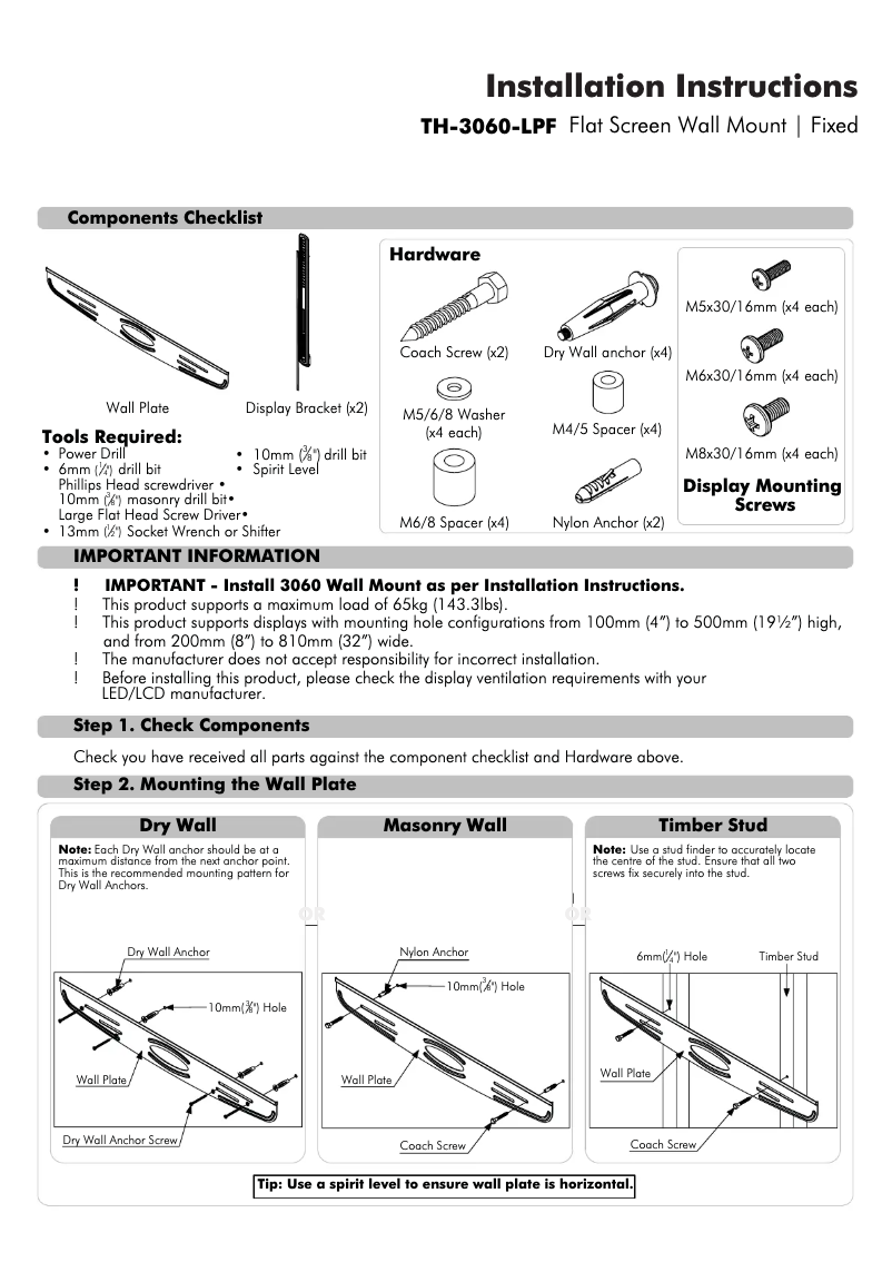 Página 1 del manual Manual de usuario Atdec TH-3060-LPF