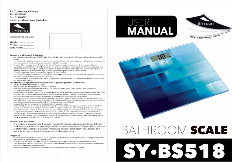 Página 1 del manual Manual de usuario Sytech SYBS518