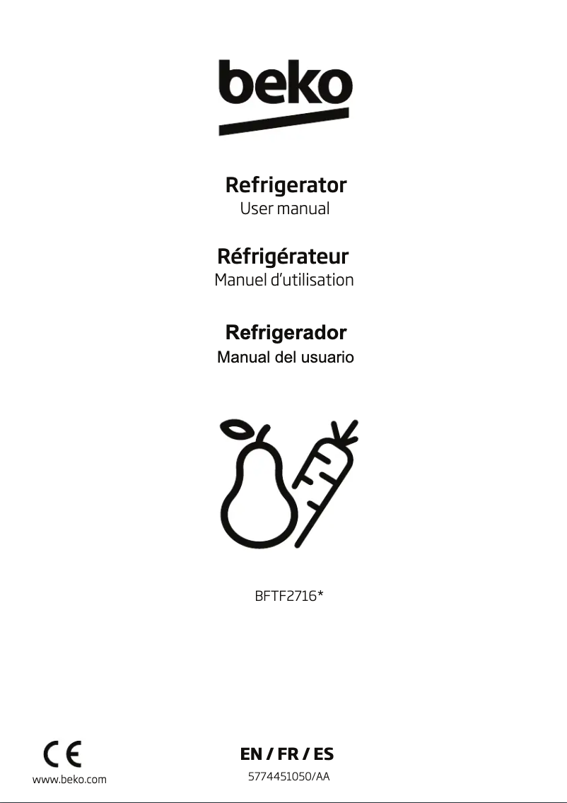 Página 1 del manual Manual de usuario Beko BFTF2716WHIM