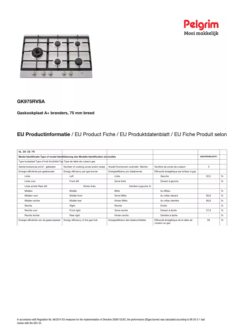 Imagen de la primera página del manual del dispositivo GK975RVSA