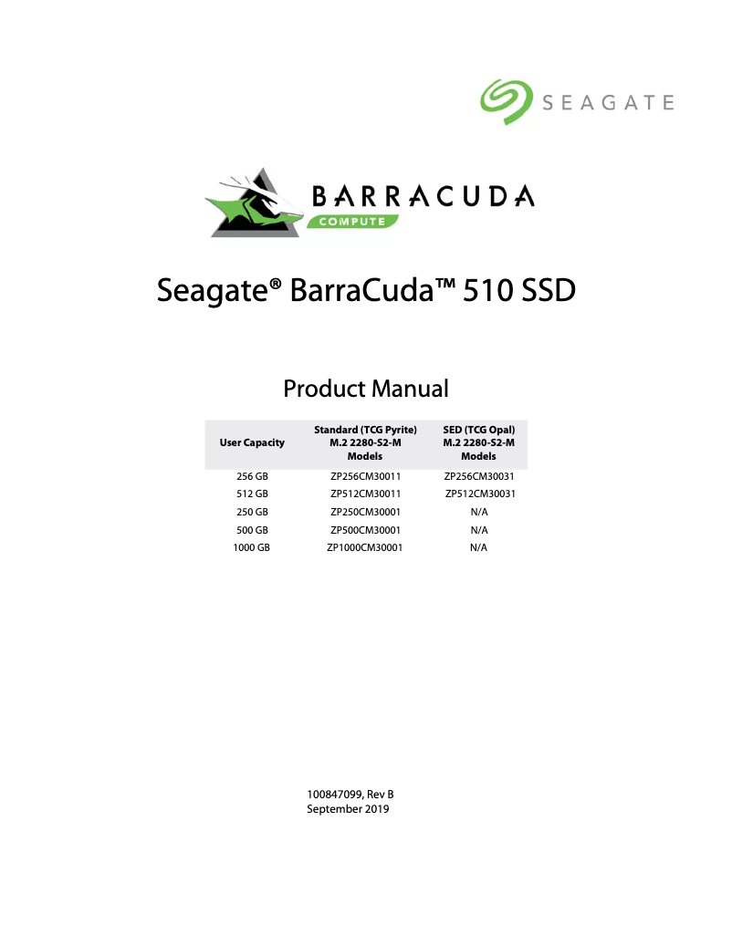 Página 1 del manual Manual de usuario Seagate BarraCuda 510