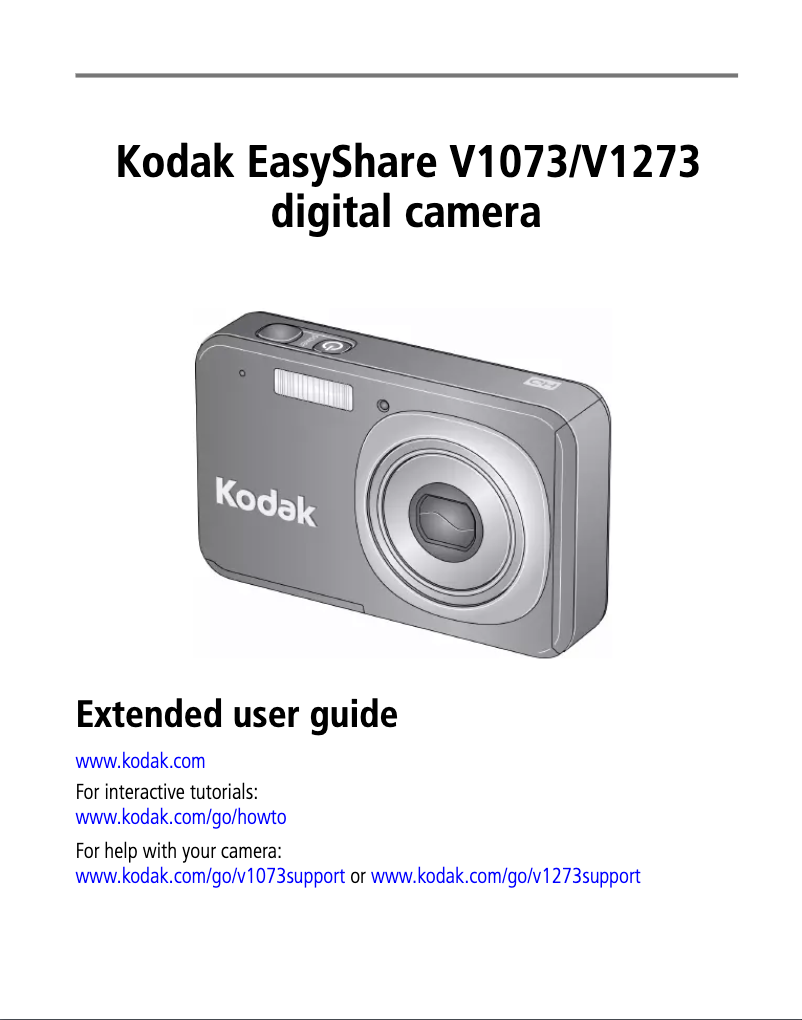 Imagen de la primera página del manual del dispositivo EasyShare V1073