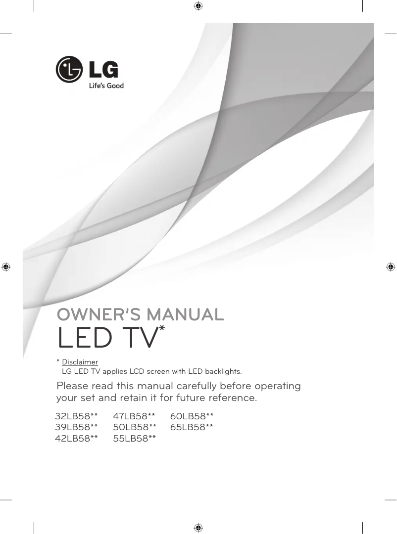 Imagen de la primera página del manual del dispositivo 32LB582T