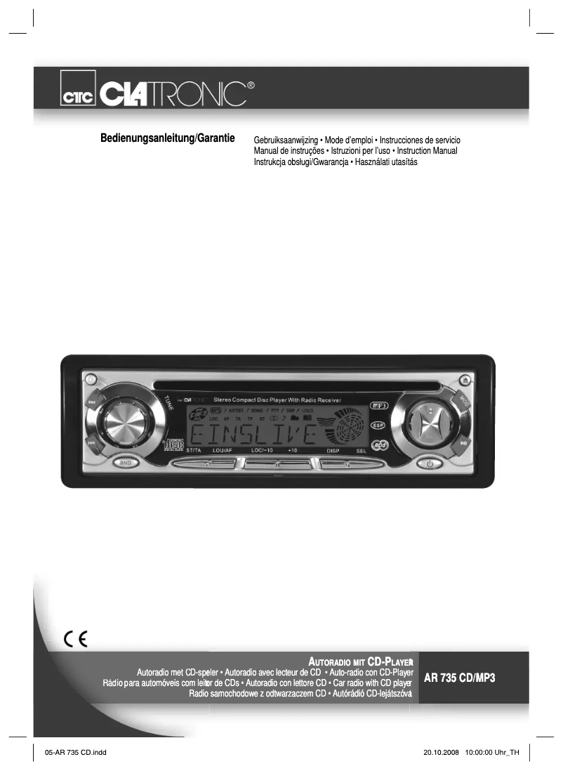 Página 1 del manual Manual de usuario Clatronic AR 735