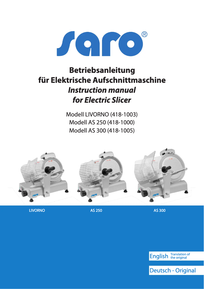 Página 1 del manual Manual de usuario Saro AS 300