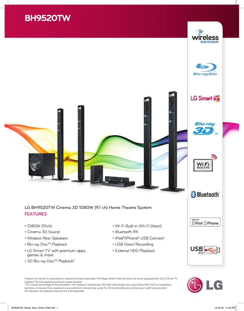 Imagen de la primera página del manual del dispositivo BH9520TW